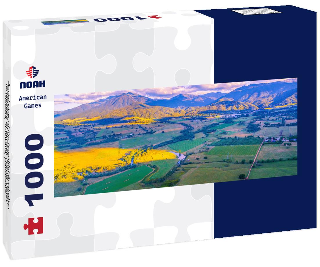 Noah Jigsaw Puzzle Aerial view of the beautiful Australian landscape at sunset. Kiewa Valley, Victoria, Australia, panorama Panorama 1000 Pieces