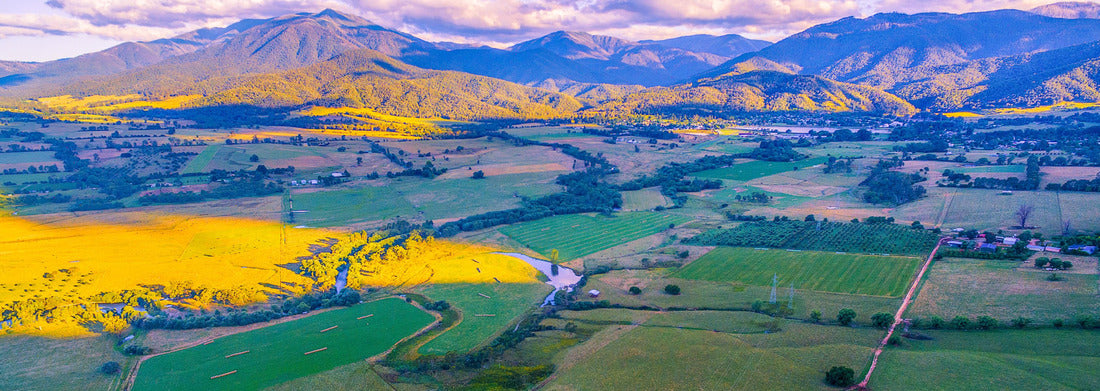 Noah Jigsaw Puzzle Aerial view of the beautiful Australian landscape at sunset. Kiewa Valley, Victoria, Australia, panorama Panorama 1000 Pieces