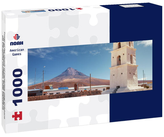 Noah Jigsaw Puzzle Tower of the church of Cariquima, near Colchane, in the Tarapaca region, in the foothills of the Cariquima mountain, Chile, panorama Panorama 1000 Pieces