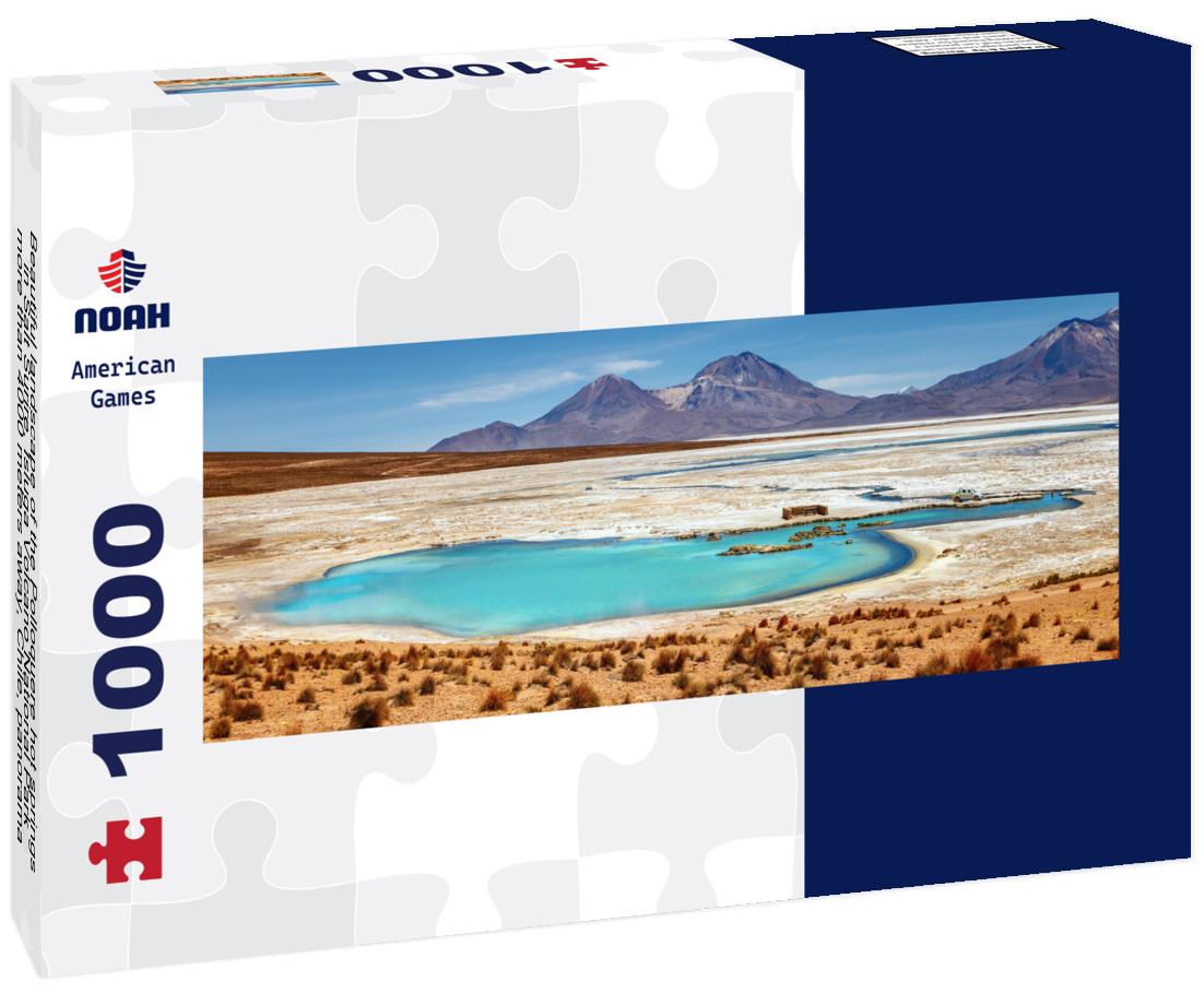 Noah Jigsaw Puzzle Beautiful landscape of the Polloquere hot springs, in Salt Surire, Isluga Volcano National Park, more than 4000 meters away, Chile, panorama Panorama 1000 Pieces