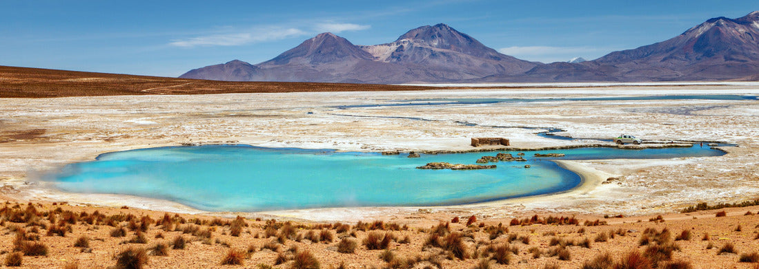 Noah Jigsaw Puzzle Beautiful landscape of the Polloquere hot springs, in Salt Surire, Isluga Volcano National Park, more than 4000 meters away, Chile, panorama Panorama 1000 Pieces