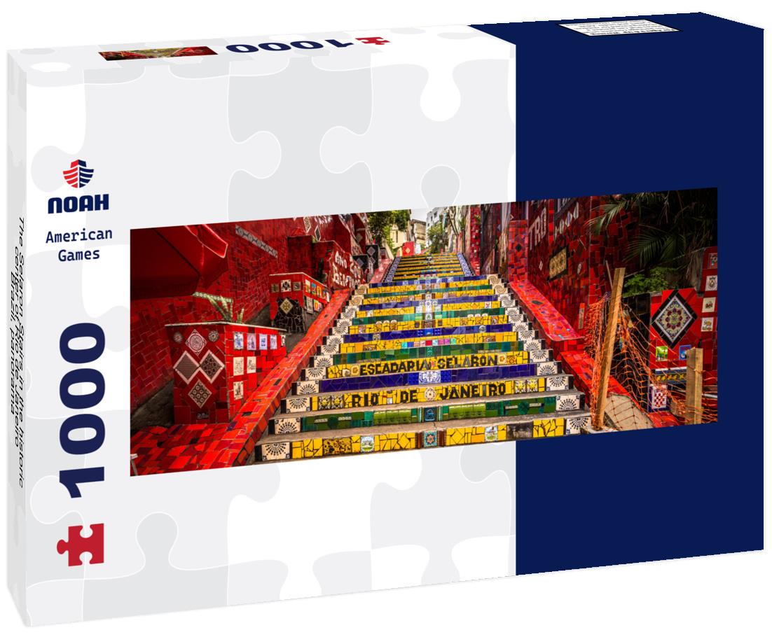 Noah Jigsaw Puzzle The Selaron Stairs in the historic center of Rio de Janeiro, Brazil, panorama Panorama 1000 Pieces