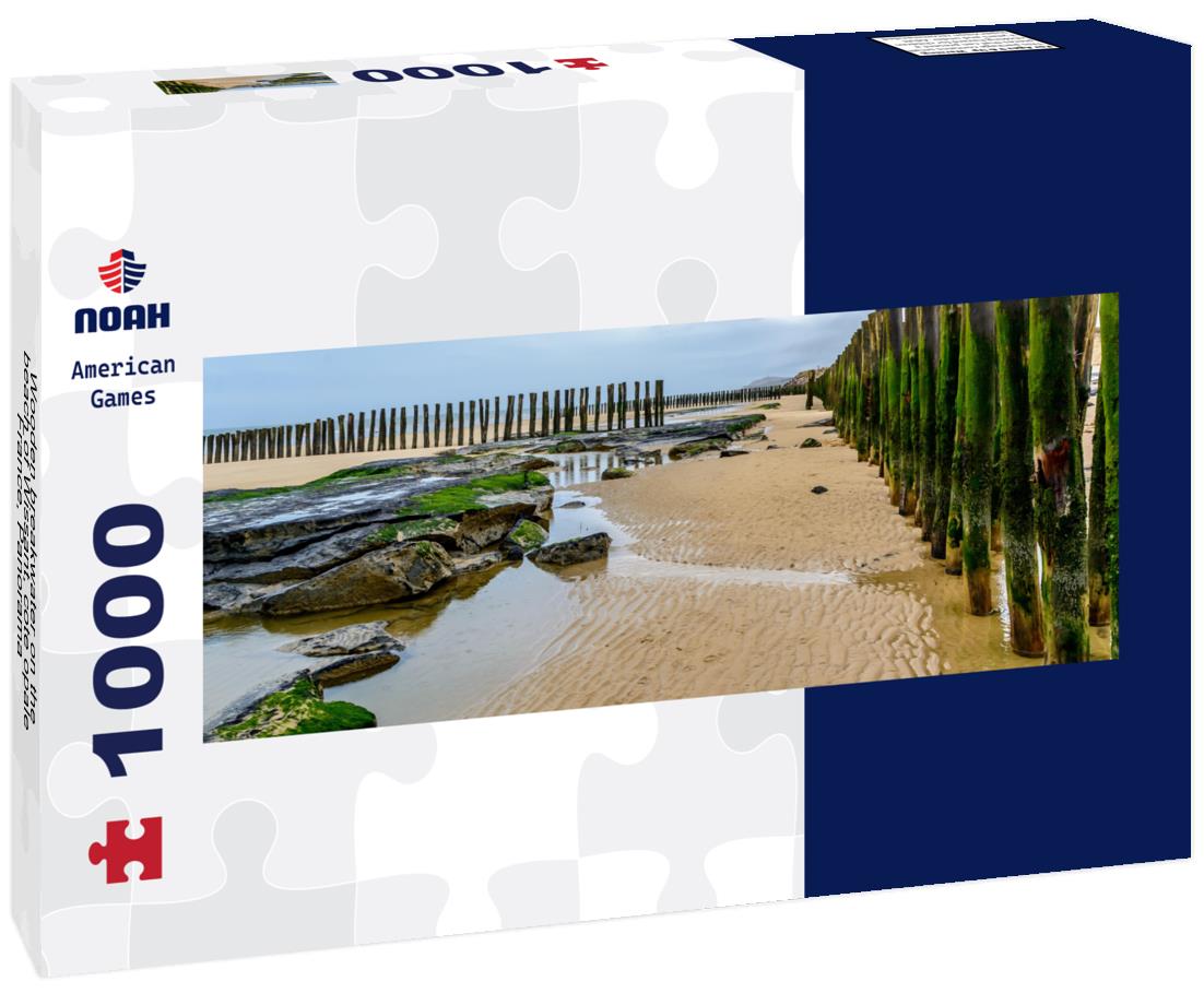 Noah Jigsaw Puzzle Wooden breakwater on the beach of Wissant, cote opale, France, Panorama Panorama 1000 Pieces