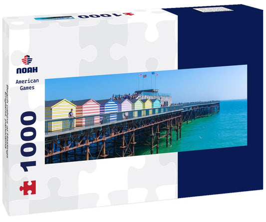 Noah Jigsaw Puzzle Beach cabins at Hastings, England, panorama Panorama 1000 Pieces
