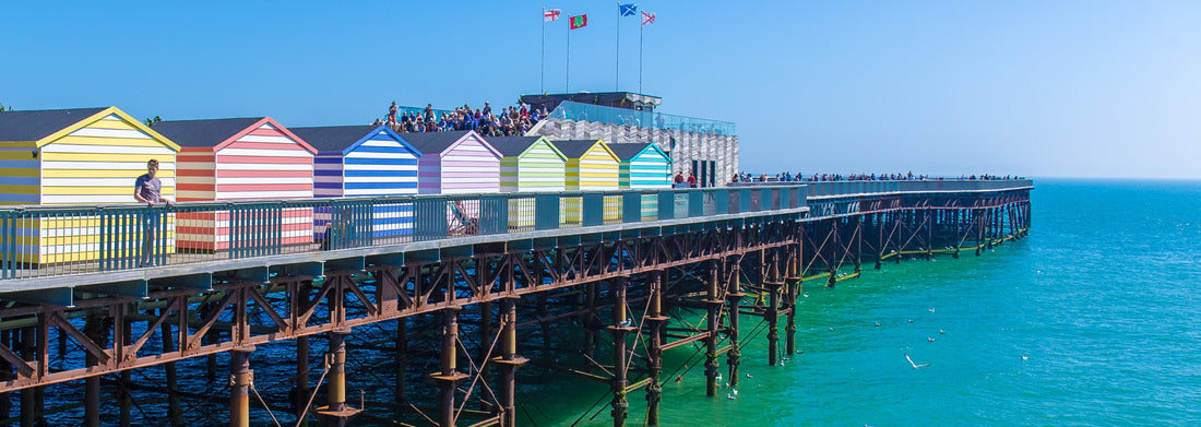 Noah Jigsaw Puzzle Beach cabins at Hastings, England, panorama Panorama 1000 Pieces