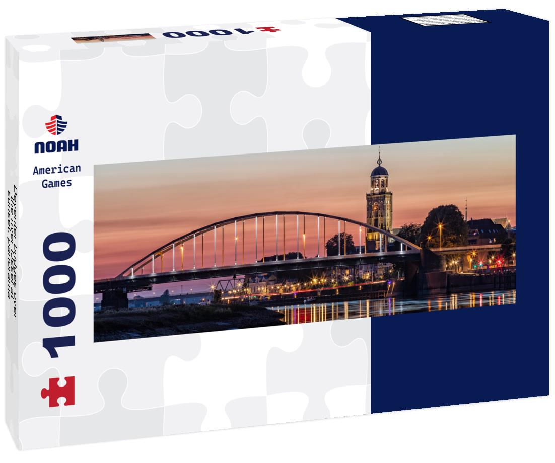 Noah Jigsaw Puzzle Deventer bridges over the river IJssel at sunset, panorama Panorama 1000 Pieces