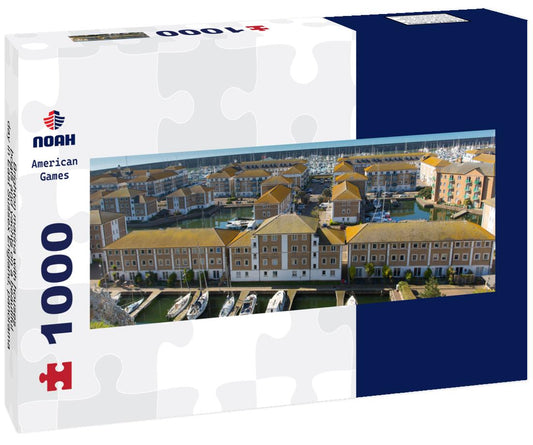 Noah Jigsaw Puzzle Brighton marina with houses, boats and yachts on a beautiful day in East Sussex England, panorama Panorama 1000 Pieces