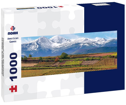 Noah Jigsaw Puzzle Vineyards with San Lorenzo mountain in the background, La Rioja, Spain, panorama Panorama 1000 Pieces