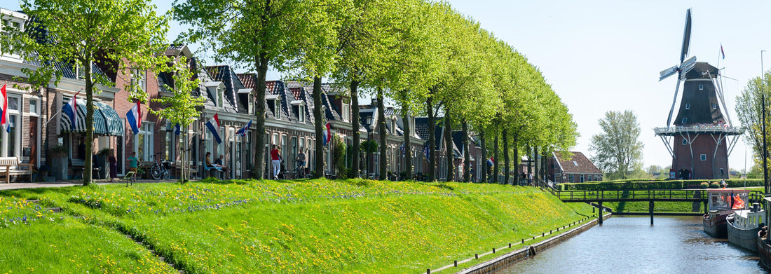 Noah Jigsaw Puzzle A classic Dutch windmill in the town of Dokkum, Friesland, in the northern parts of the Netherlands, on a sunny spring afternoon, panorama Panorama 1000 Pieces