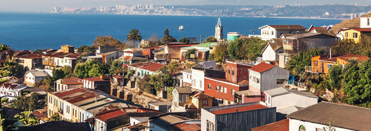 Noah Jigsaw Puzzle Aerial view of Valparaiso and Las Carmelitas church tower from the Mirador Camogli viewpoint - Valparaiso, Chile, Panorama Panorama 1000 Pieces