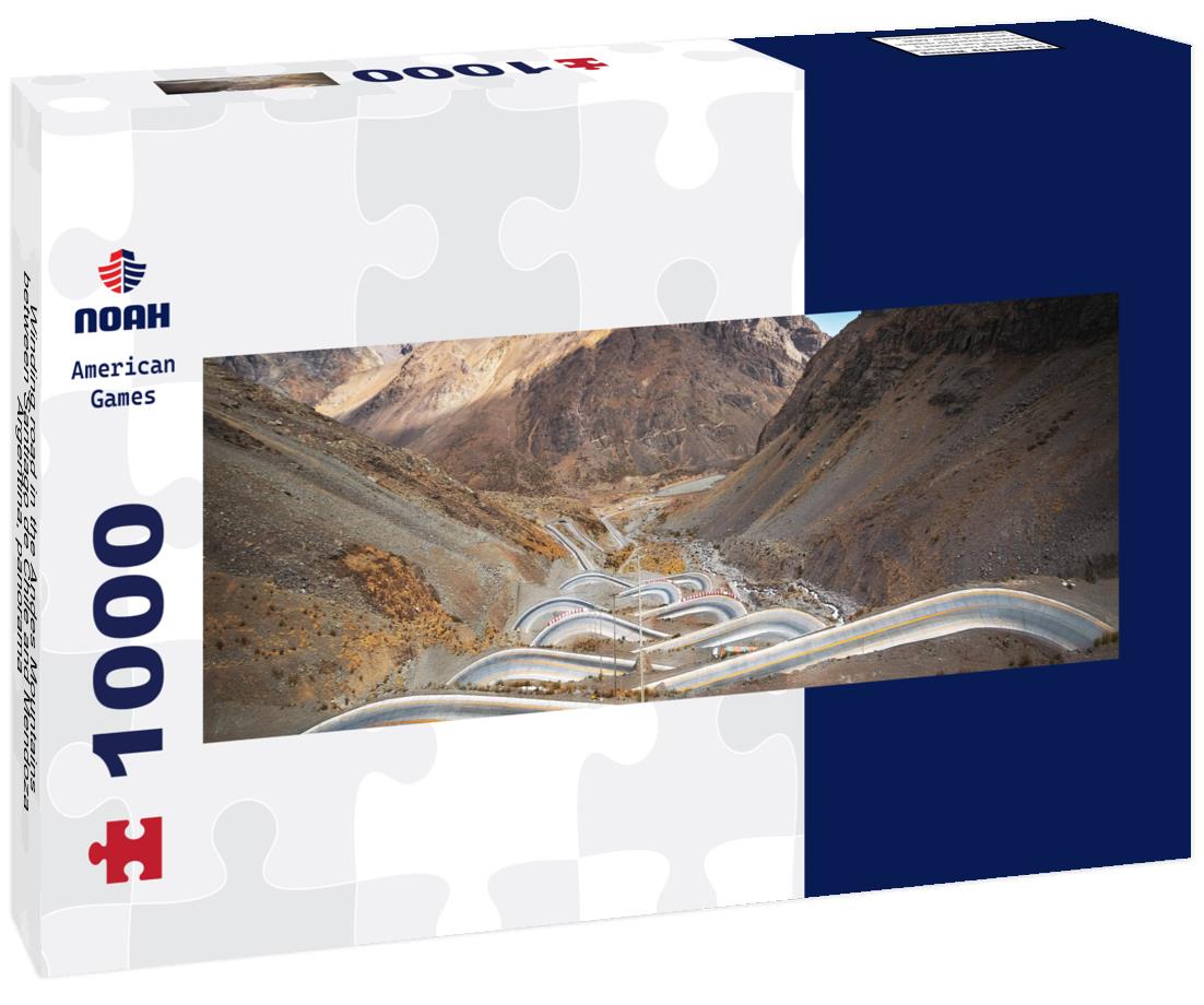 Noah Jigsaw Puzzle Winding road in the Andes Mountains between Santiago de Chile and Mendoza, Argentina, panorama Panorama 1000 Pieces
