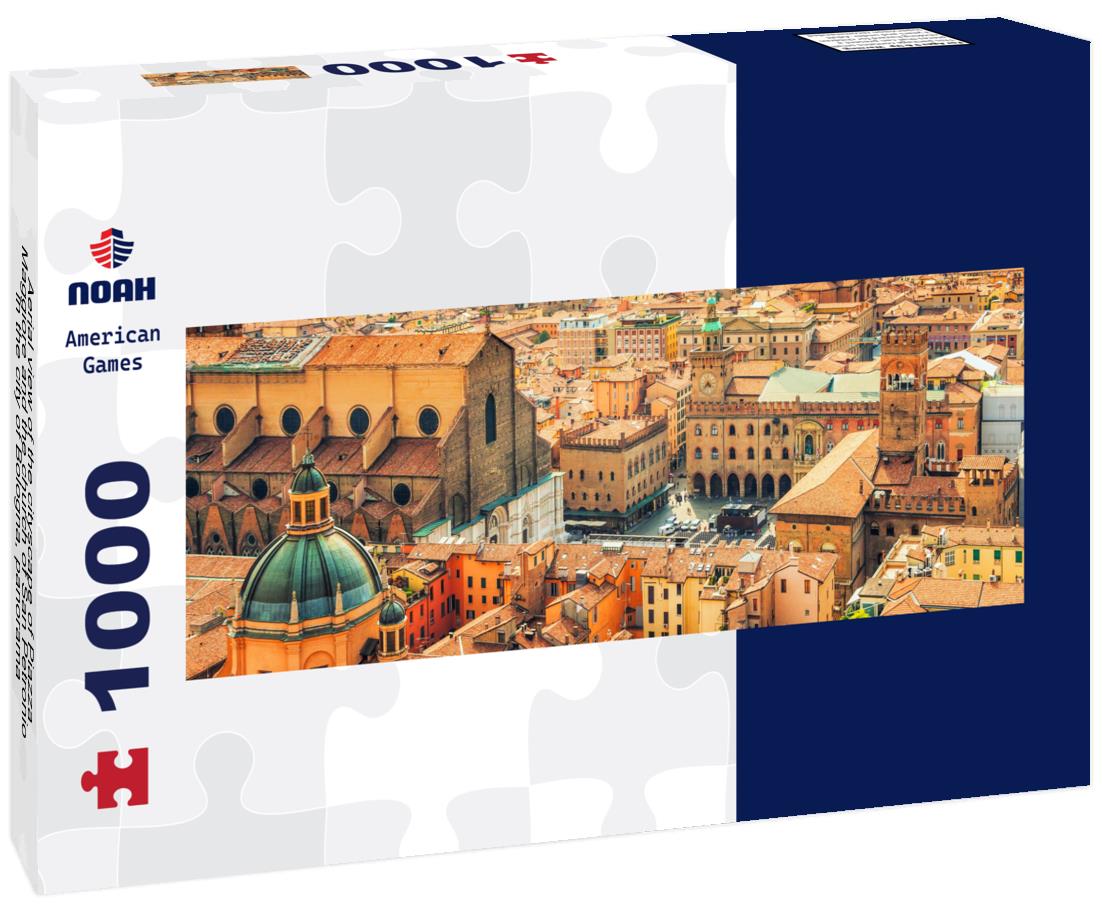 Noah Jigsaw Puzzle Aerial view of the cityscape of Piazza Maggiore and the church of San Petronio in the city of Bologna, panorama Panorama 1000 Pieces