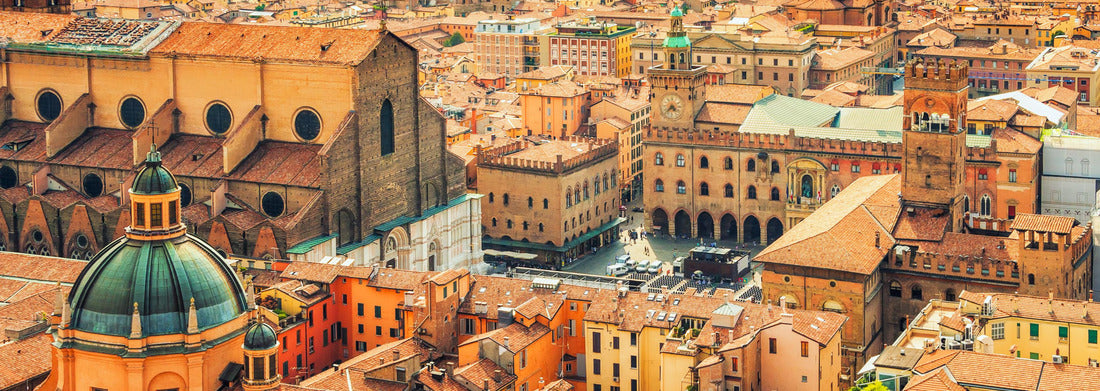 Noah Jigsaw Puzzle Aerial view of the cityscape of Piazza Maggiore and the church of San Petronio in the city of Bologna, panorama Panorama 1000 Pieces