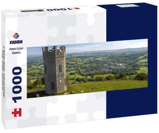 Noah Jigsaw Puzzle Lookout tower over Cwmbran in South Wales, known as the "Folly Tower", panorama Panorama 1000 Pieces