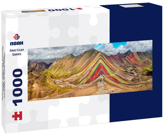 Noah Jigsaw Puzzle Hiking scene in Vinicunca, Cusco region, Peru. Rainbow Mountain, Panorama Panorama 1000 Pieces