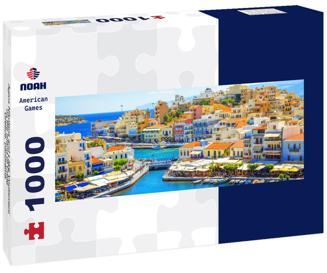 Noah Jigsaw Puzzle Agios Nikolaos and Lake Voulismeni on the island of Crete, Greece, panorama Panorama 1000 Pieces