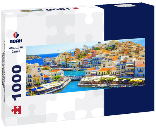 Noah Jigsaw Puzzle Agios Nikolaos and Lake Voulismeni on the island of Crete, Greece, panorama Panorama 1000 Pieces