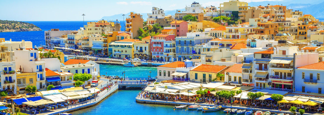 Noah Jigsaw Puzzle Agios Nikolaos and Lake Voulismeni on the island of Crete, Greece, panorama Panorama 1000 Pieces