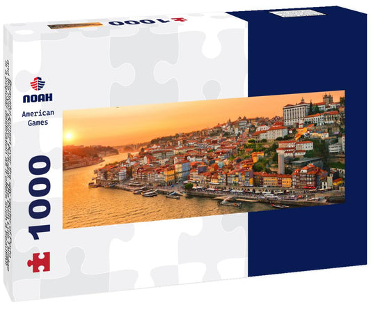 Noah Jigsaw Puzzle Beautiful sunset over the city center of Porto and the river Douro, Portugal. The Dom Luis I bridge is a popular destination as it offers such a beautiful view over the area, panorama Panorama 1000 Pieces