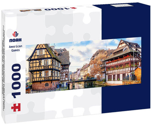 Noah Jigsaw Puzzle Traditional half-timbered houses in the La Petite France canal district in Strasbourg, UNESCO World Heritage Site, Alsace, panorama Panorama 1000 Pieces