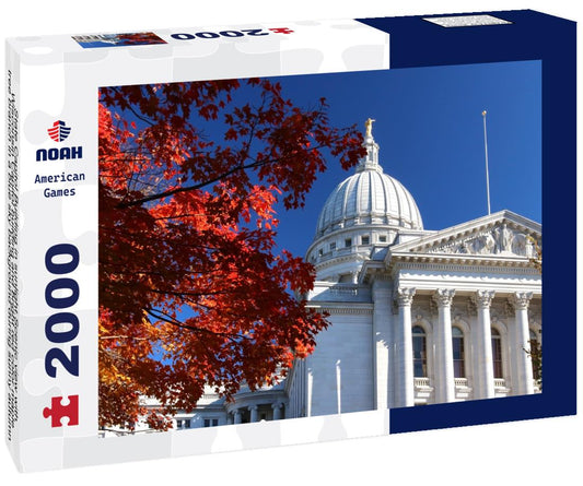 Noah Jigsaw Puzzle State Capitol Building in sunlight.Scenic view with Wisconsin Capitol building, Madison, Wisconsin, Midwest USA 2000 pieces