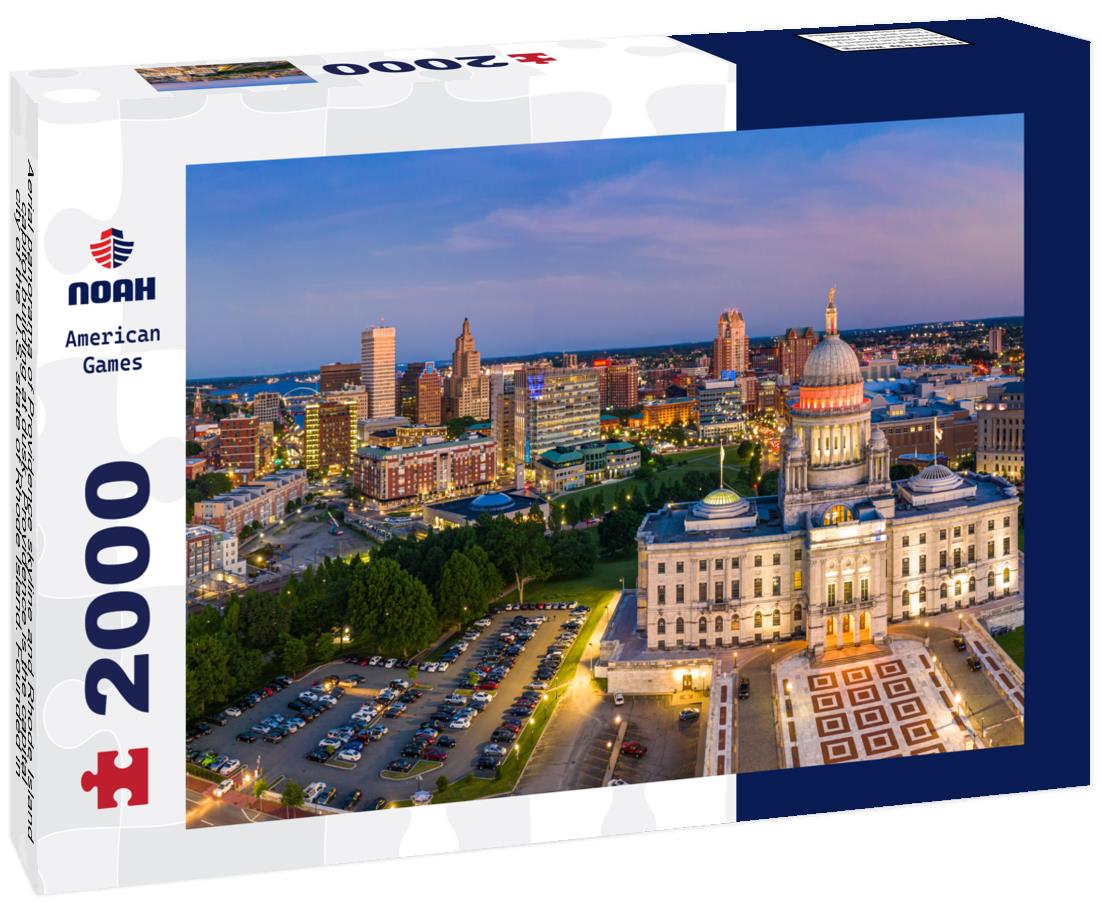 Noah Jigsaw Puzzle Aerial panorama of Providence skyline and Rhode Island capitol building at dusk 2000 pieces