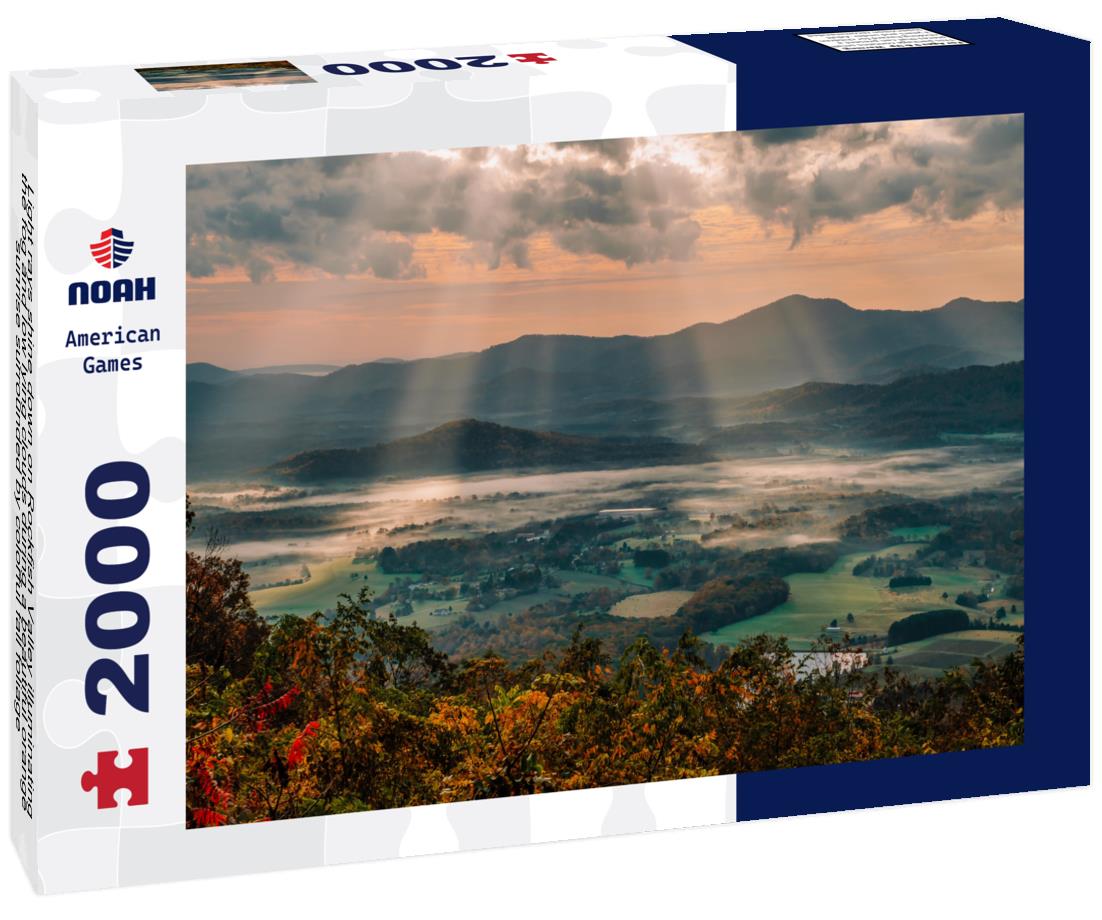 Noah Jigsaw Puzzle Light rays shine down on Rockfish Valley, along the Blue Ridge Parkway, Virginia, USA 2000 pieces