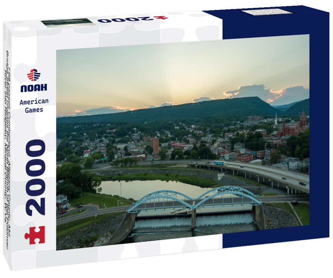 Noah Jigsaw Puzzle I-68 passes Cumberland, Allegany County, Md. Bridge Street crosses the North Branch of the Potomac River into Ridgeley, Mineral County, W.V. 2000 pieces