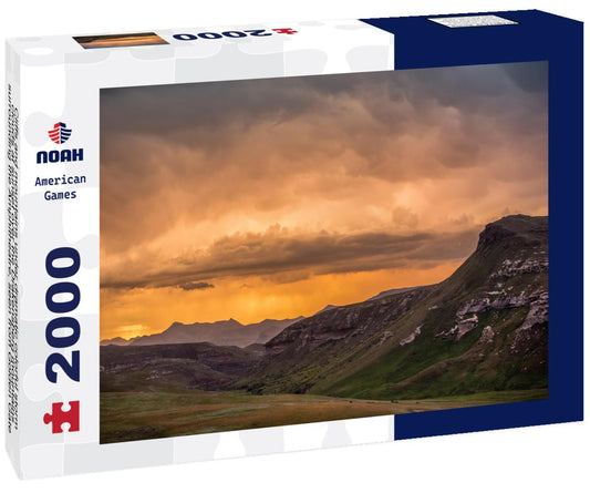Noah Jigsaw Puzzle Cliffs and mountains under dramatic colorful storm clouds at sunset over the Drakensberg mountains, South Africa 2000 pieces