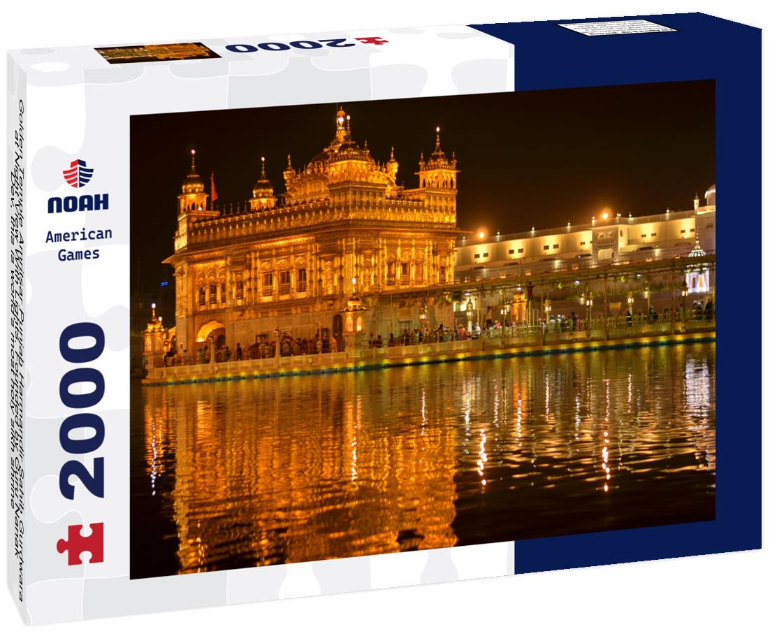 Noah Jigsaw Puzzle Golden Temple Amritsar Punjab Harmandir Sahib Gurdwara at Night View With Lights, India 2000 pieces