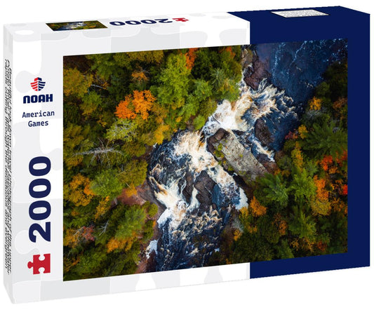 Noah Jigsaw Puzzle Beautiful look down travel photograph of the upper Potato River Falls waterfall cascades, Wisconsin 2000 pieces
