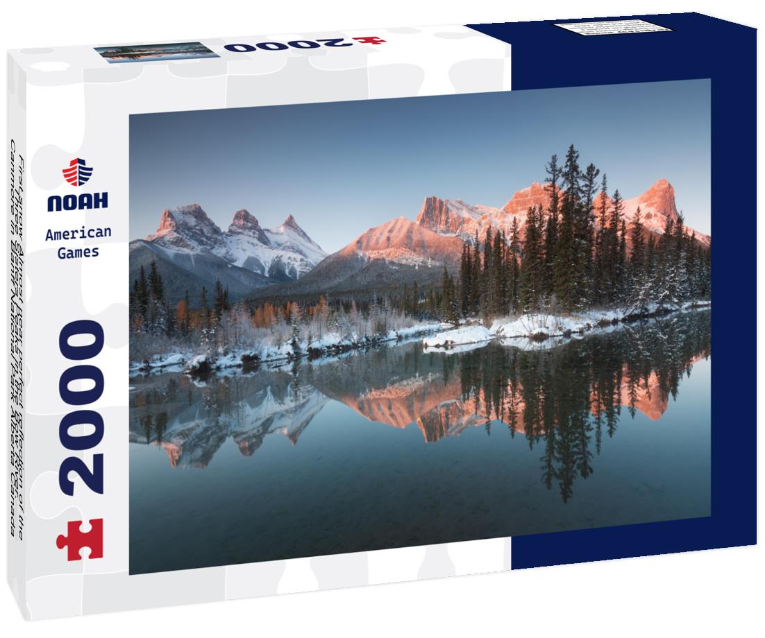 Noah Jigsaw Puzzle First snow Almost near perfect reflection of the Three Sisters Peaks in the Bow River, Canmore in Banff National Park Alberta Canada 2000 pieces