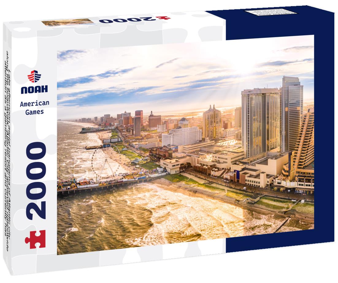 Noah Jigsaw Puzzle Late afternoon aerial panorama of Atlantic city along the boardwalk, New Jersey 2000 pieces