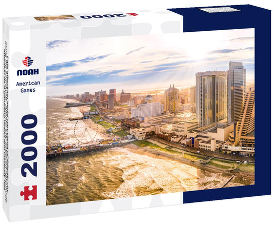 Noah Jigsaw Puzzle Late afternoon aerial panorama of Atlantic city along the boardwalk, New Jersey 2000 pieces