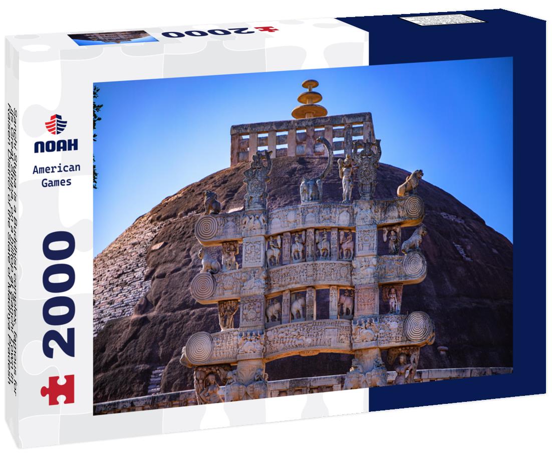 Noah Jigsaw Puzzle Sanchi Stupa is a Buddhist complex, famous for its Great Stupa, on a hilltop at Sanchi Town in Raisen District of the State of Madhya Pradesh, India 2000 pieces
