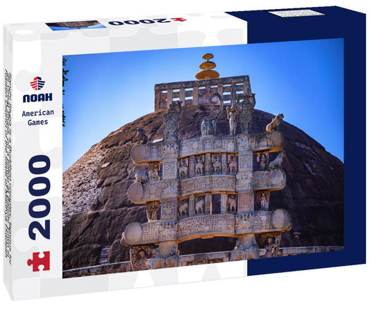 Noah Jigsaw Puzzle Sanchi Stupa is a Buddhist complex, famous for its Great Stupa, on a hilltop at Sanchi Town in Raisen District of the State of Madhya Pradesh, India 2000 pieces