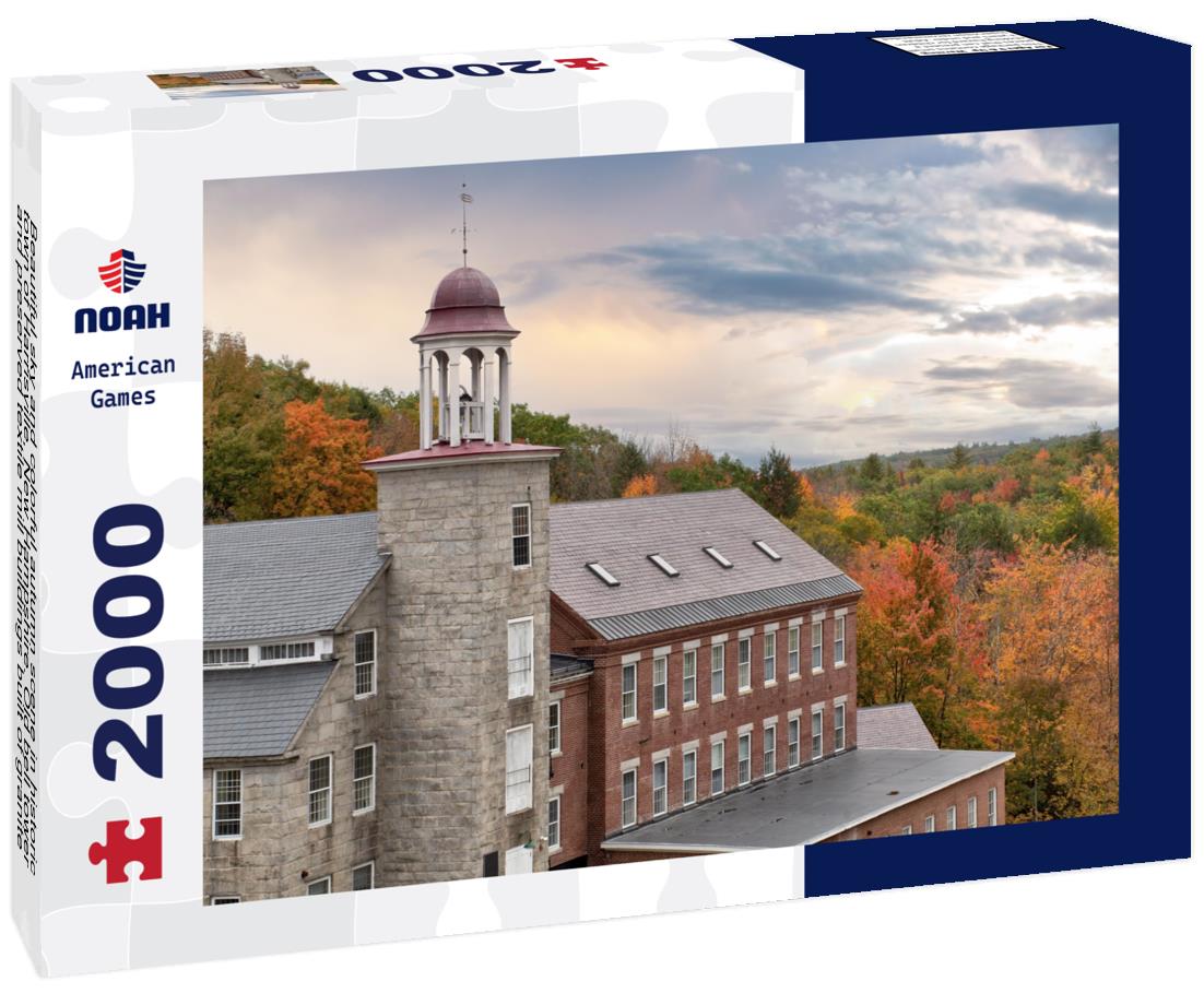 Noah Jigsaw Puzzle Beautiful sky and colorful autumn scene in historic town of Harrisville, New Hampshire 2000 pieces