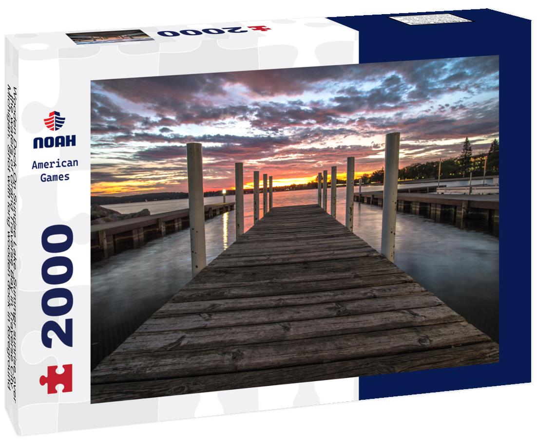 Noah Jigsaw Puzzle Wooden Dock On Sunrise Lake, Michigan 2000 pieces