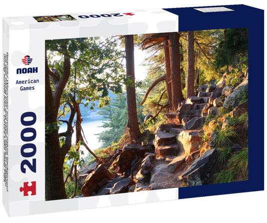 Noah Jigsaw Puzzle Ice age hiking trail and stone stairs in sunlight during sunset hours. Devil's Lake State Park, Baraboo area, Wisconsin, Midwest USA 2000 pieces