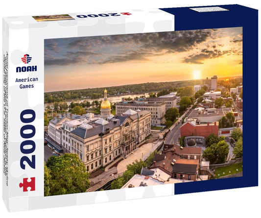 Noah Jigsaw Puzzle panorama of Trenton New Jersey skyline amd state capitol at sunset. Trenton is the capital city of the U.S. state of New Jersey and the county seat of Mercer County 2000 pieces