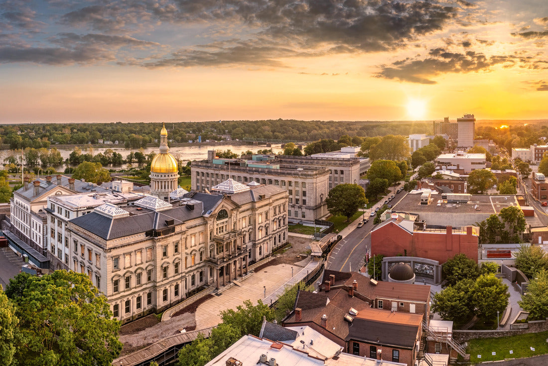 Noah Jigsaw Puzzle panorama of Trenton New Jersey skyline amd state capitol at sunset. Trenton is the capital city of the U.S. state of New Jersey and the county seat of Mercer County 2000 pieces