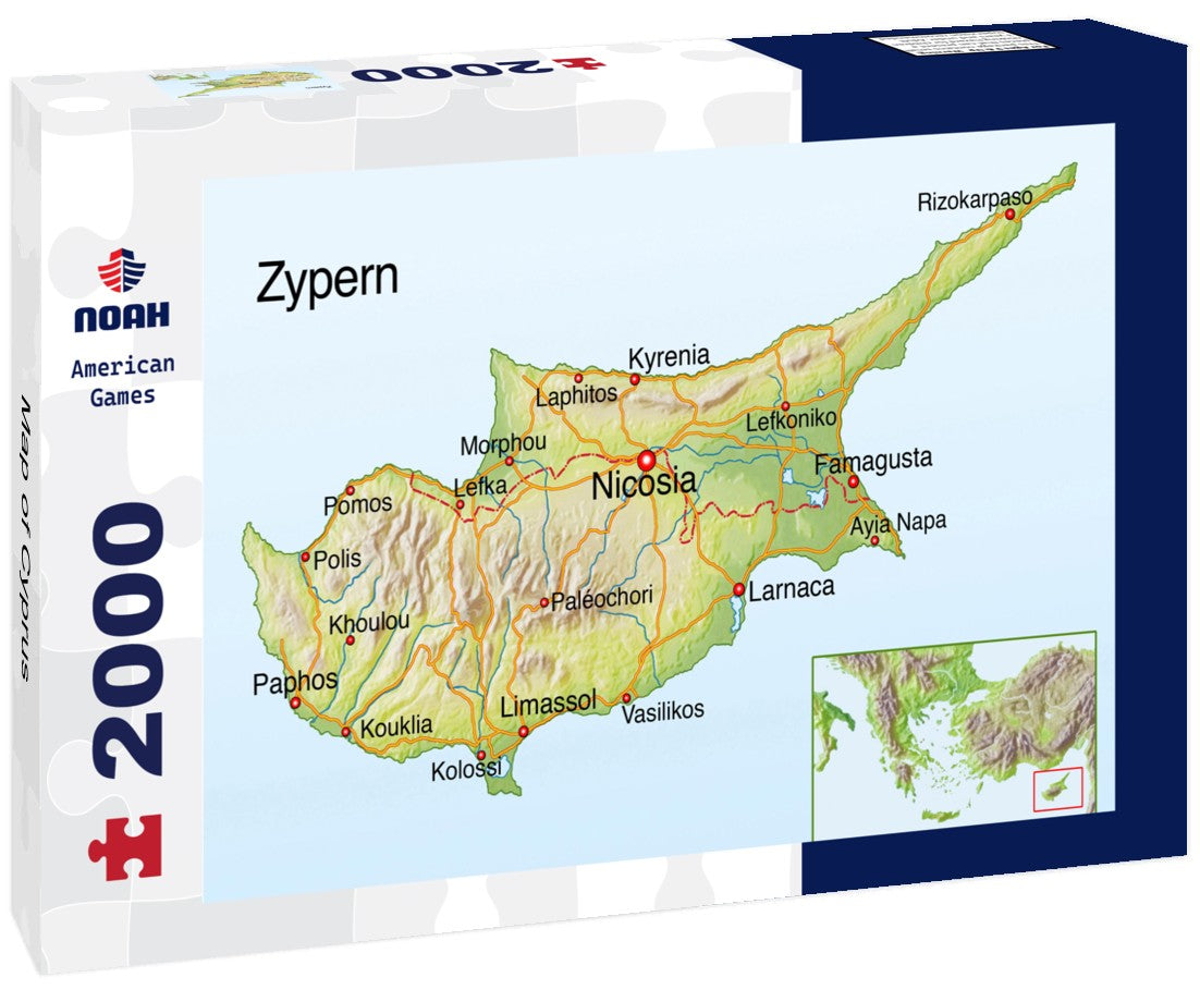 Noah Jigsaw Puzzle Map of Cyprus 2000 Pieces