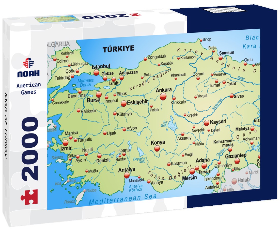 Noah Jigsaw Puzzle Map of Turkey 2000 Pieces