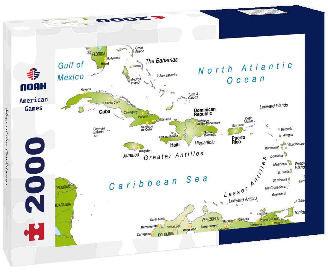 Noah Jigsaw Puzzle Map of the Caribbean 2000 Pieces