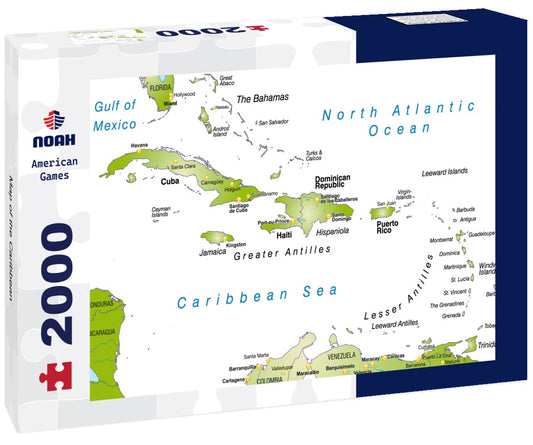 Noah Jigsaw Puzzle Map of the Caribbean 2000 Pieces