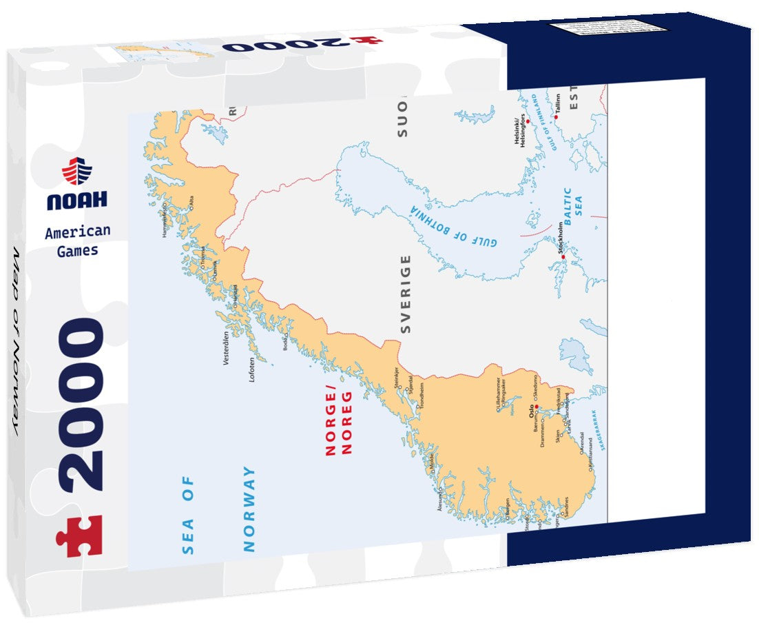 Noah Jigsaw Puzzle Map of Norway 2000 Pieces