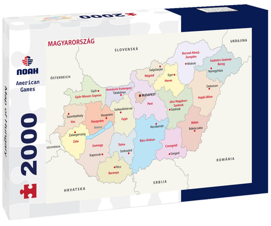 Noah Jigsaw Puzzle Map of Hungary 2000 Pieces