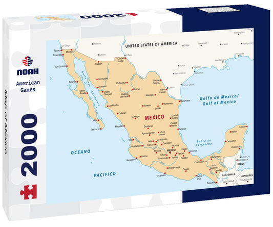 Noah Jigsaw Puzzle Map of Mexico 2000 Pieces