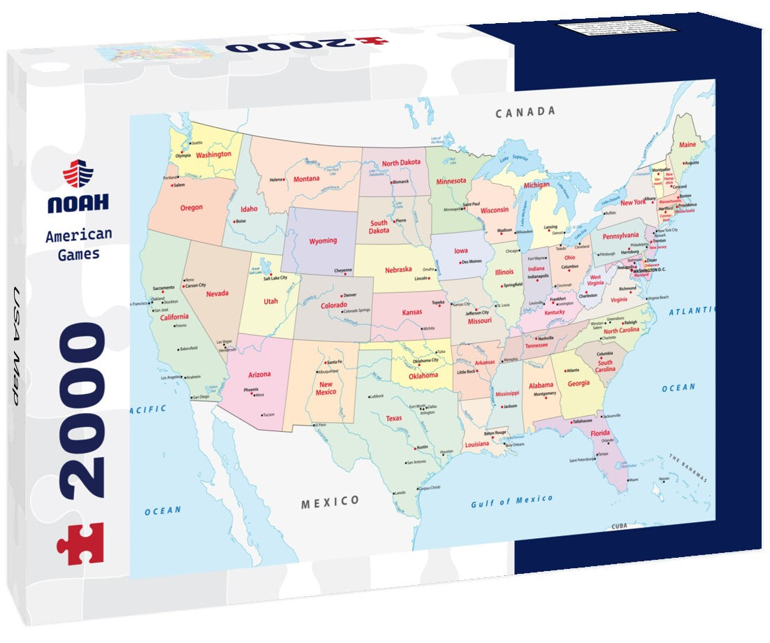Noah Jigsaw Puzzle USA Map 2000 Pieces