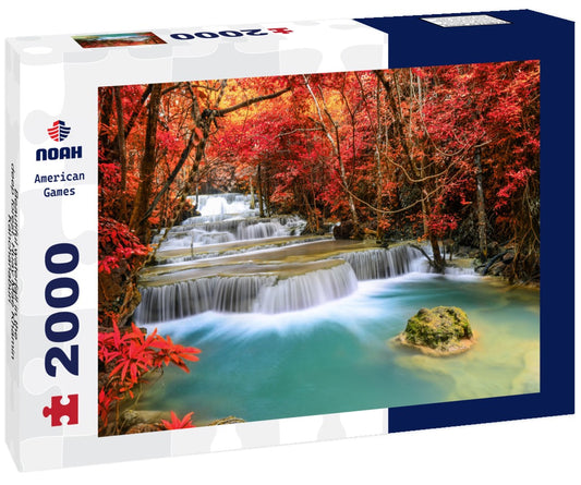 Noah Jigsaw Puzzle Beautiful waterfall in the deep forest, Huay Mae Khamin, Kanchanaburi 2000 Pieces